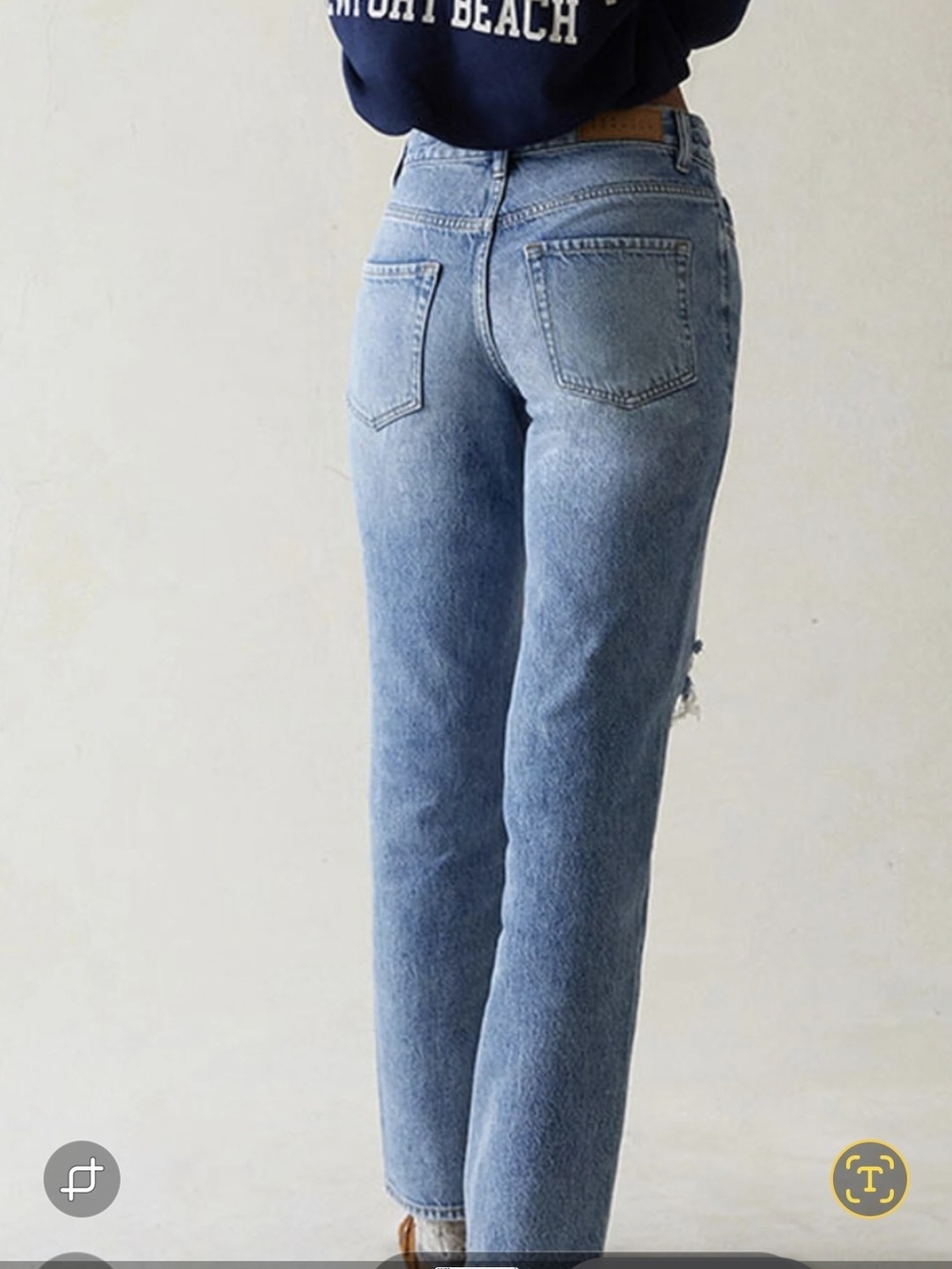 PacSun Women's Straight Leg Jeans in Light Blue Denim